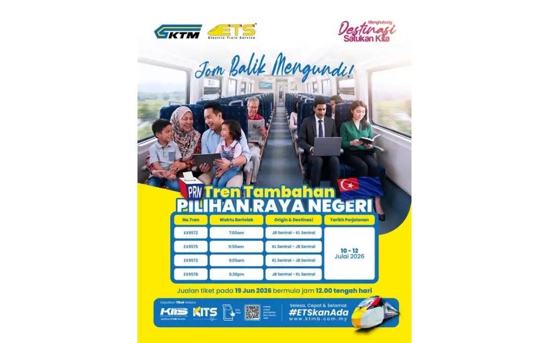 KTMB Ramps Up ETS Services for Johor Election Voters