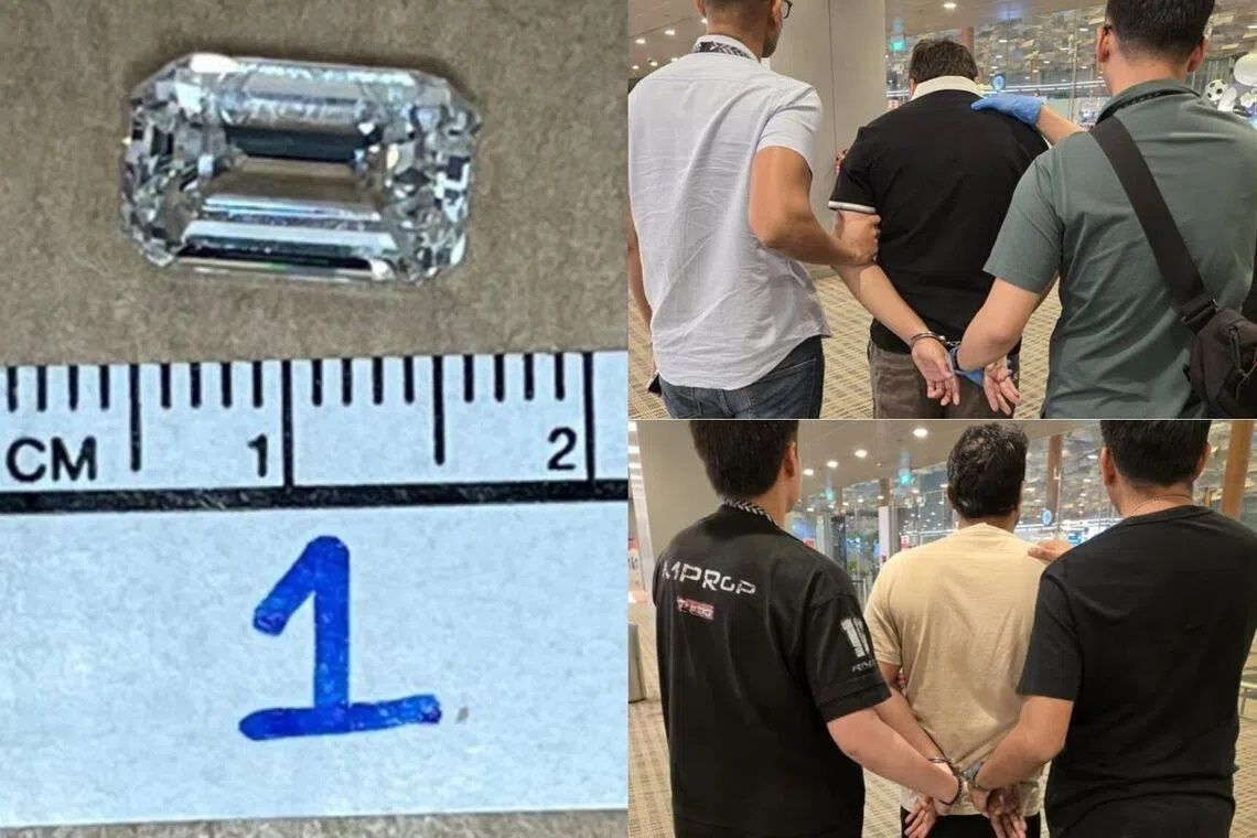 Two men arrested after stealing S$235,000 diamond from Chinatown jewellery store in audacious swap
