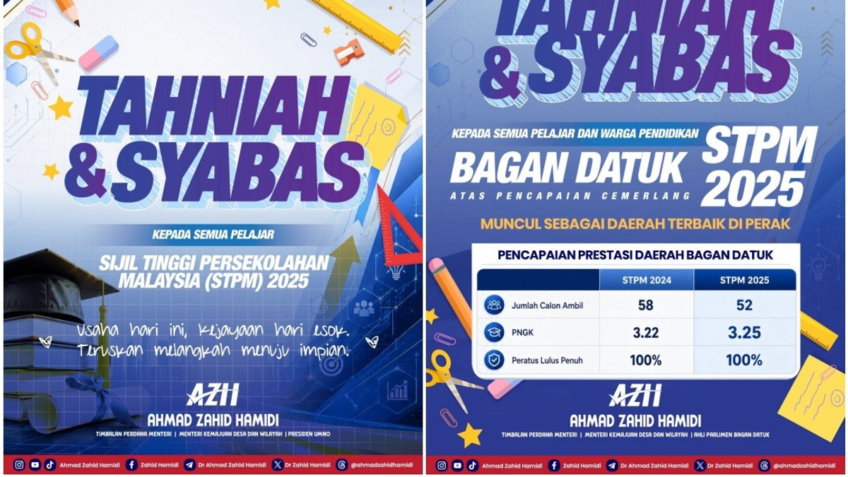 Bagan Datuk Tops Perak in STPM 2025 as DPM Ahmad Zahid Celebrates Results