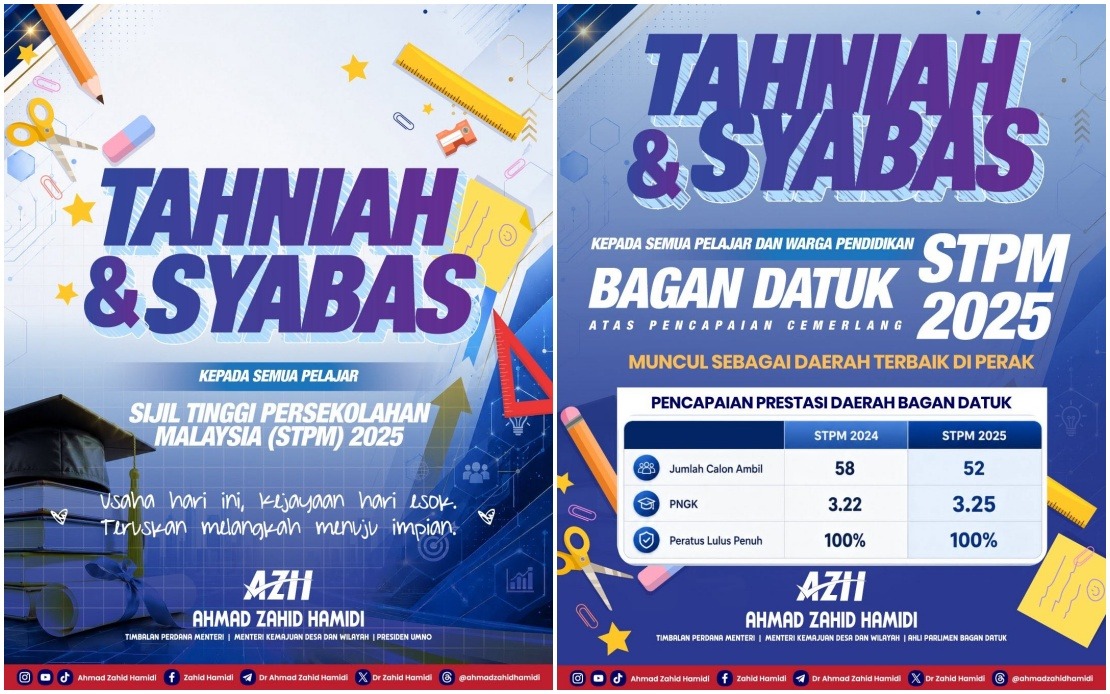 Bagan Datuk Tops Perak in STPM 2025 as DPM Ahmad Zahid Celebrates Results